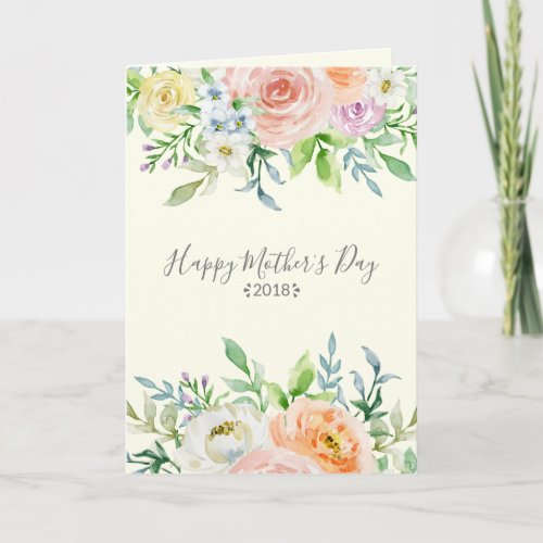 Floral Blooms Happy Mothers Day Card