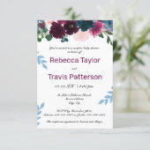 Floral Blooms Plum - 3x5 Couples' Baby Shower Invitation (Standing Front)