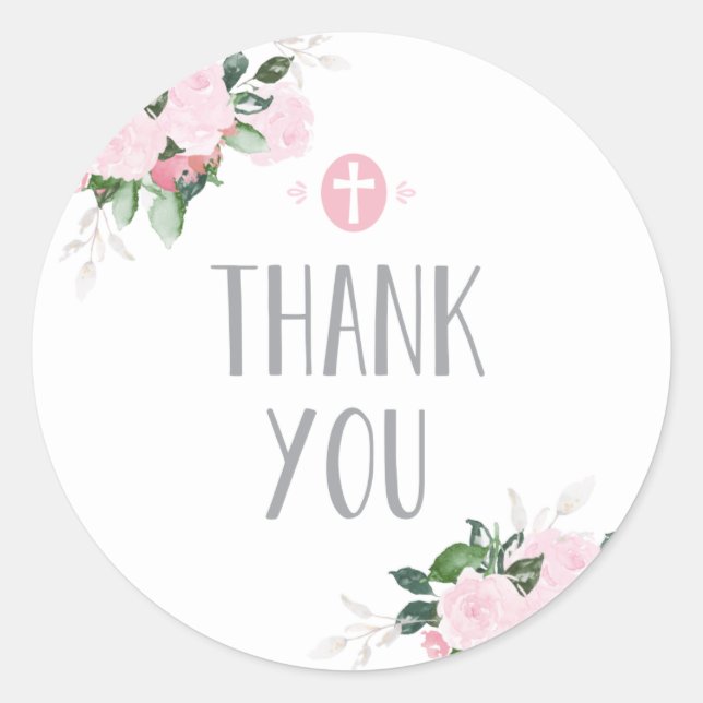 Floral Blooms Religious Thanks Sticker (Front)