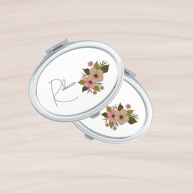 Floral blossom compact mirror (Creator Uploaded)
