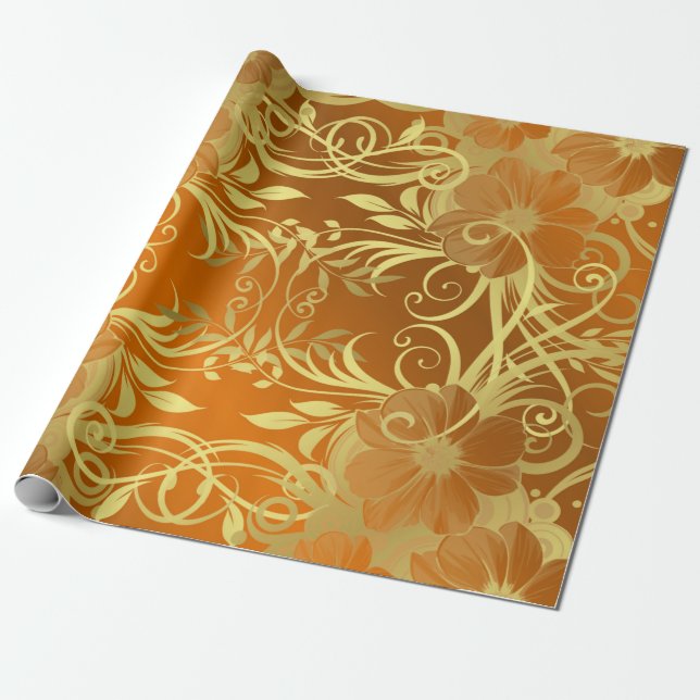 floral,blossom festive pattern wrapping paper (Unrolled)