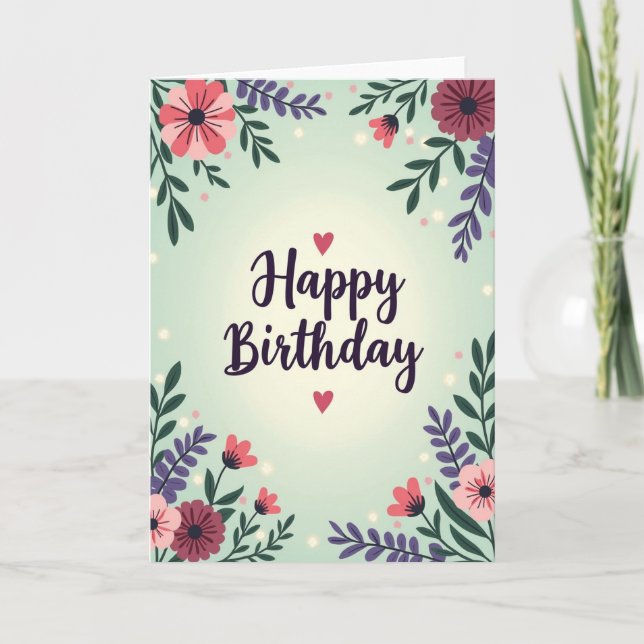 Floral Blossom Happy Card (Front)