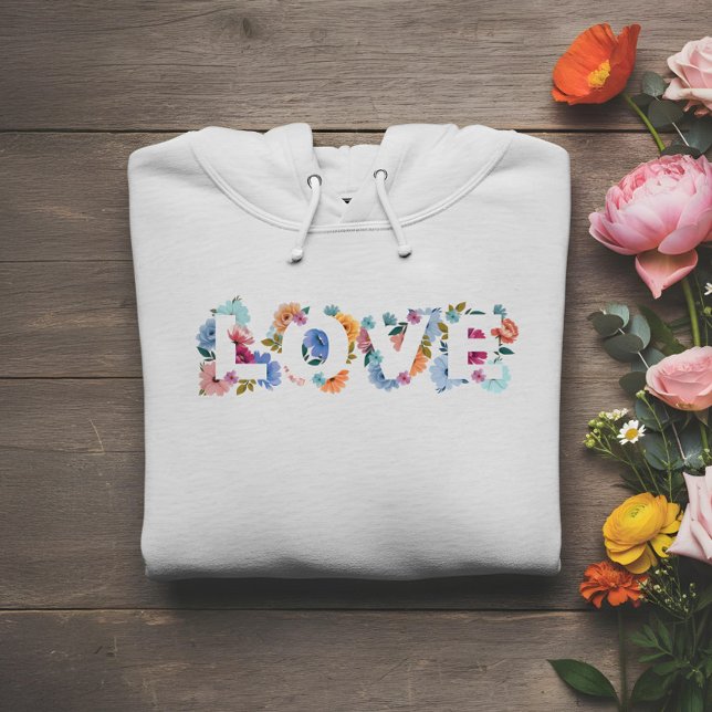Floral Blossom Love Botanical Flower Heart Hoodie (Floral Blossom Love Botanical Flower Heart Hoodie)