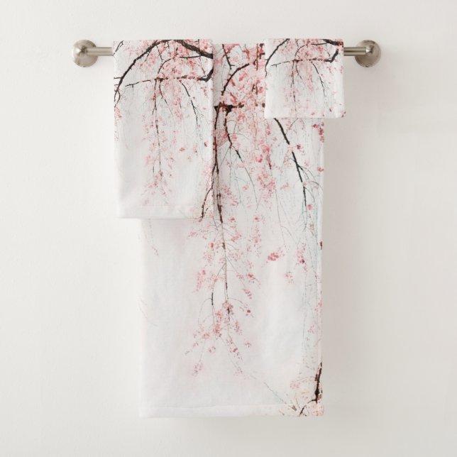 Floral blossom painting #2 bath towel set (Insitu)