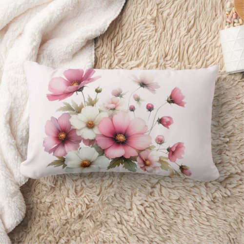 Floral Blossom Party Lumbar Pillow