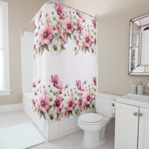 Floral Blossom Party Shower Curtain