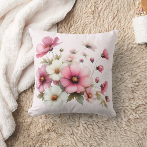 Floral Blossom Party Throw Pillow
