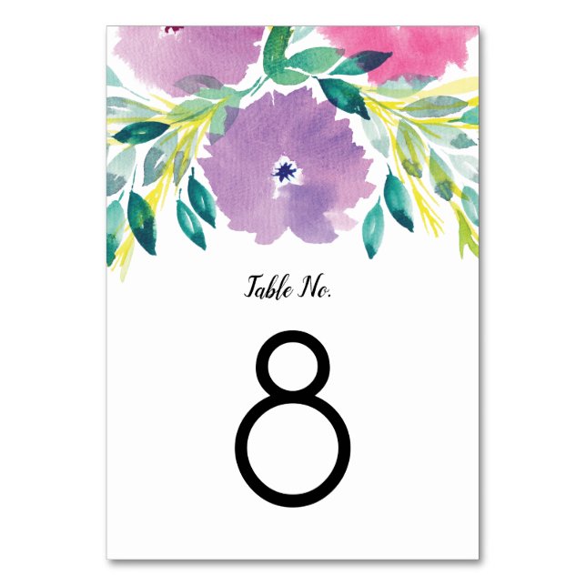 Floral Blossom Table Number (Front)