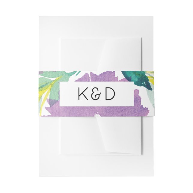 Floral Blossom Wedding Invitation Belly Band (Front Example)