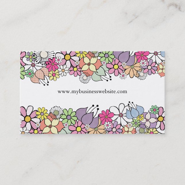 Floral Blossoms Elegant Custom Business Card (Front)