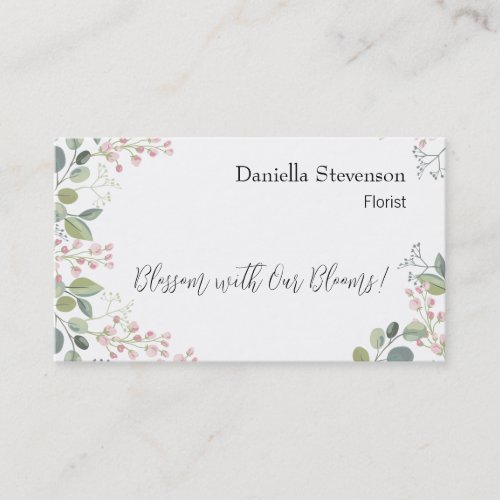 Floral Blossoms Flowers Spring Nature Florist Business Card