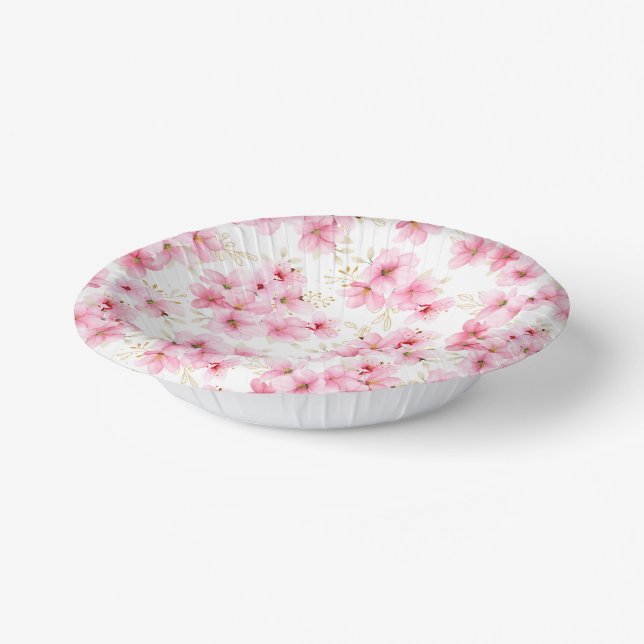 Floral Blossoms Print  Paper Bowls (Angled)