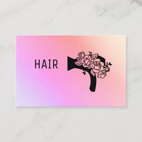  Floral Blow Hair Dryer Flowers Pastel AP6 Business Card