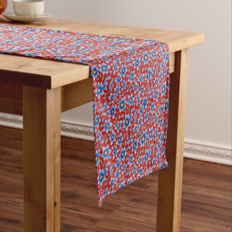 Floral Blue and Red Provencal Print