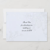 Floral blue bird cage, love birds Thank You Invitation (Back)