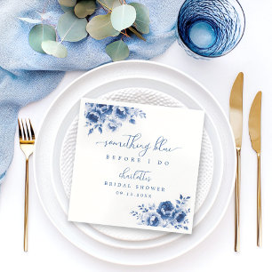 Floral Blue Bridal Shower Napkins