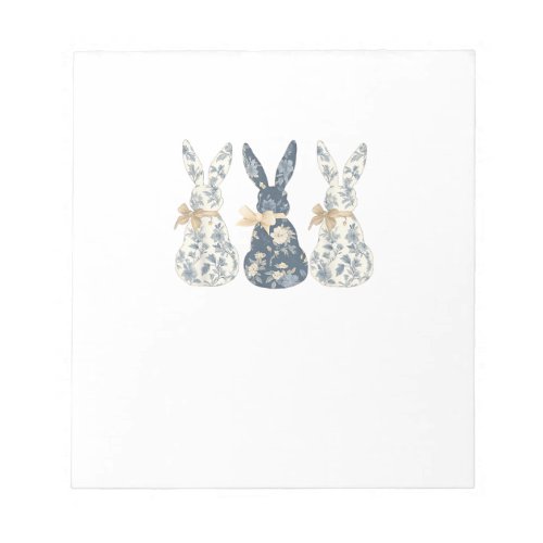 Floral Blue Bunny Cute Happy Easter Day Coquette B Notepad