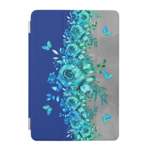 Floral Blue Butterfly Tablet iPad Case
