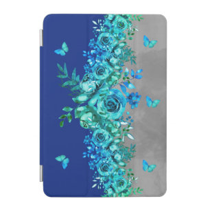 Floral Blue Butterfly Tablet iPad Case