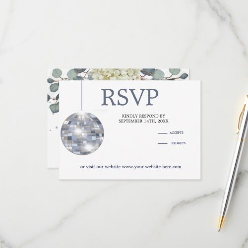 Floral  Blue Eucalyptus Elegant Wedding RSVP Card