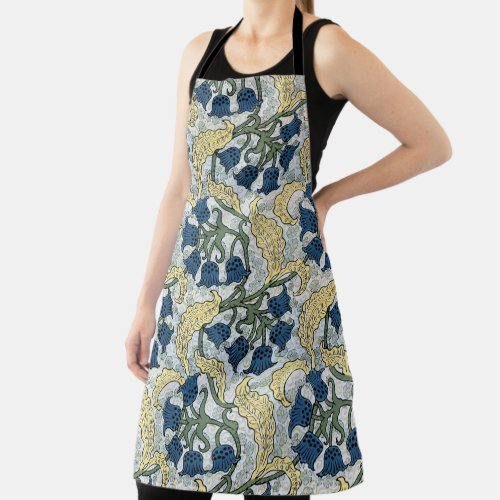 Floral Blue Flowers Lily Valley  Repeating Apron