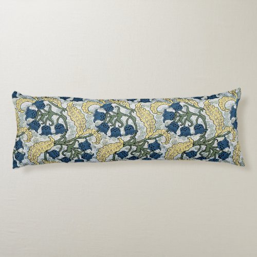 Floral Blue Flowers Lily Valley  Repeating Body Pillow