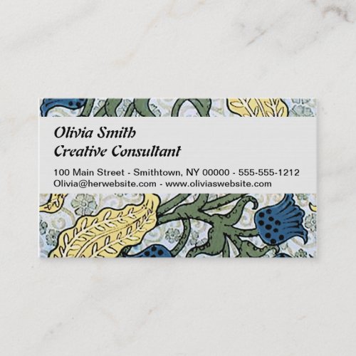 Floral Blue Flowers Lily Valley  Repeating Business Card