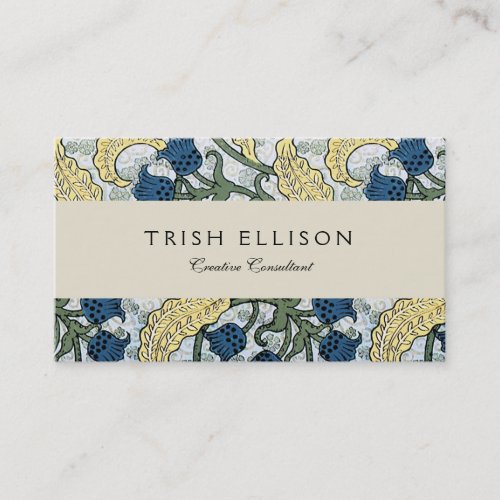 Floral Blue Flowers Lily Valley  Repeating Business Card