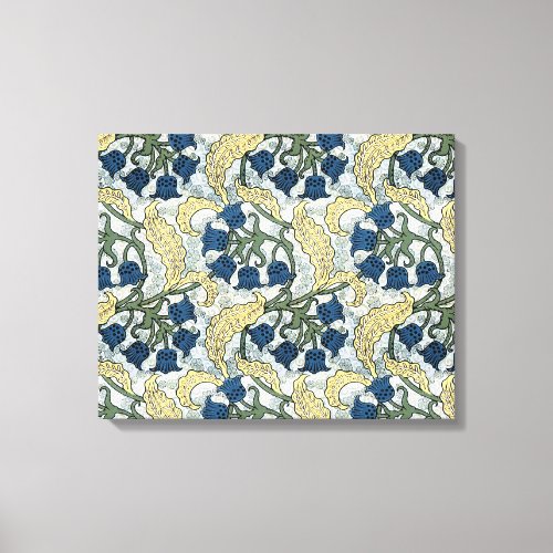 Floral Blue Flowers Lily Valley  Repeating Canvas Print