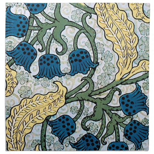 Floral Blue Flowers Lily Valley  Repeating Cloth Napkin