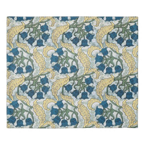 Floral Blue Flowers Lily Valley  Repeating Duvet Cover