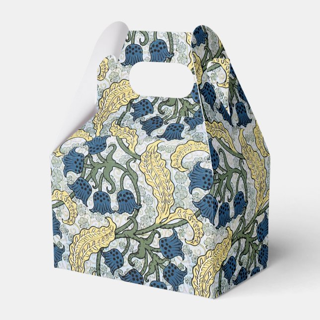 Floral Blue Flowers Lily Valley Repeating Favor Boxes (Front Side)