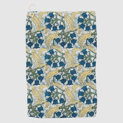 Floral Blue Flowers Lily Valley  Repeating Golf Towel