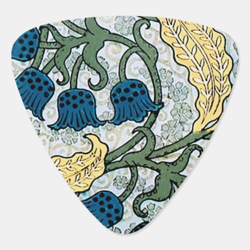 Floral Blue Flowers Lily Valley  Repeating Guitar Pick