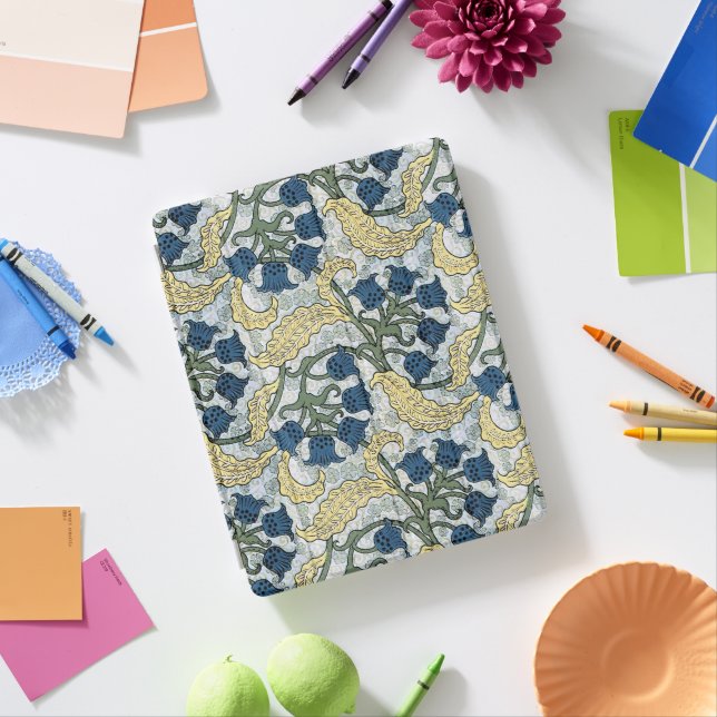 Floral Blue Flowers Lily Valley Repeating iPad Smart Cover (In Situ)