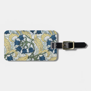 Floral Blue Flowers Lily Valley Repeating Luggage Tag