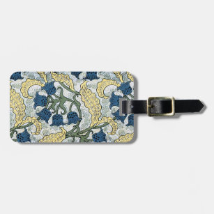 Floral Blue Flowers Lily Valley  Repeating Luggage Tag