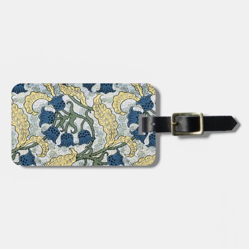 Floral Blue Flowers Lily Valley  Repeating Luggage Tag