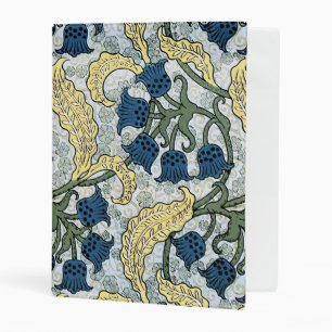 Floral Blue Flowers Lily Valley Repeating Mini Binder
