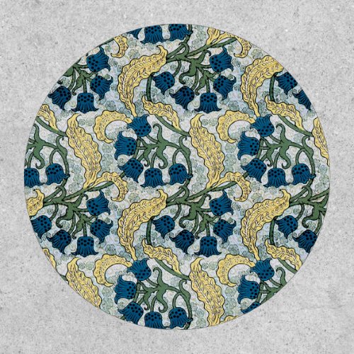 Floral Blue Flowers Lily Valley  Repeating Patch