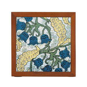 Floral Blue Flowers Lily Valley Repeating Pencil Holder