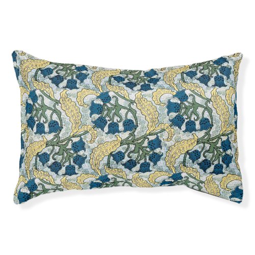 Floral Blue Flowers Lily Valley  Repeating Pet Bed