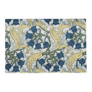Floral Blue Flowers Lily Valley Repeating Placemat