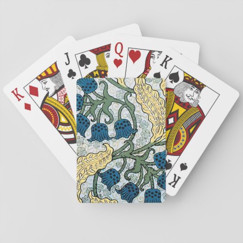 Floral Blue Flowers Lily Valley  Repeating Poker Cards