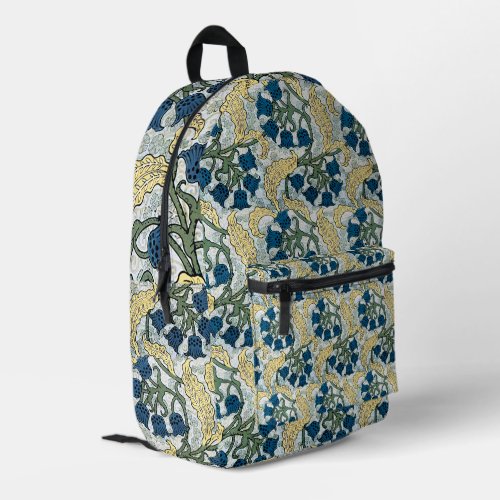 Floral Blue Flowers Lily Valley  Repeating Printed Backpack