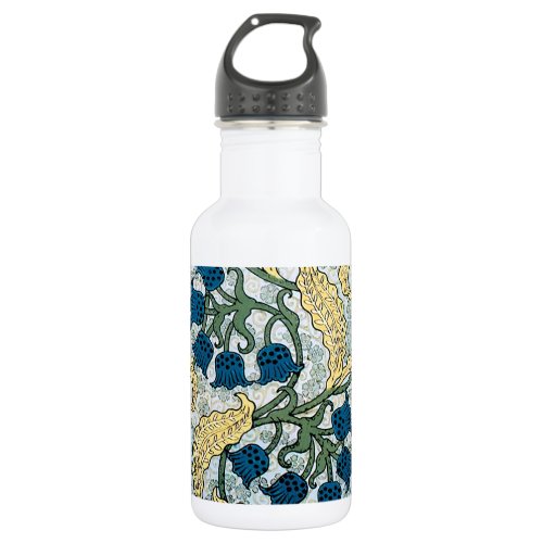 Floral Blue Flowers Lily Valley  Repeating Stainless Steel Water Bottle
