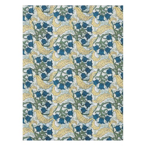 Floral Blue Flowers Lily Valley  Repeating Tablecloth