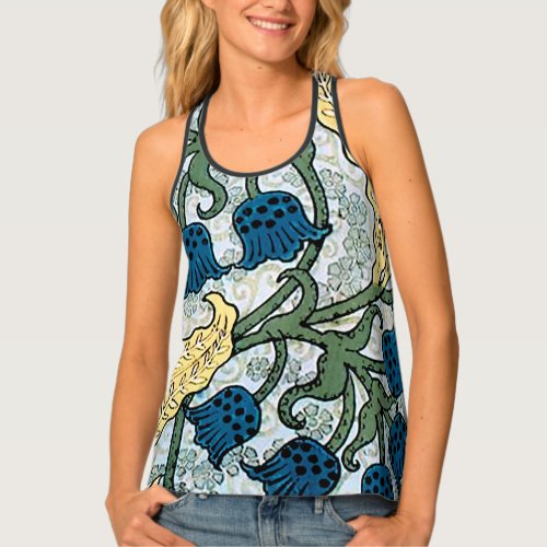 Floral Blue Flowers Lily Valley  Repeating Tank Top