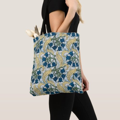 Floral Blue Flowers Lily Valley  Repeating Tote Bag