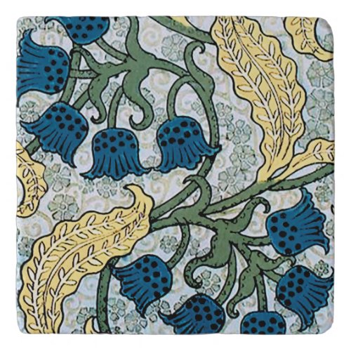 Floral Blue Flowers Lily Valley  Repeating Trivet